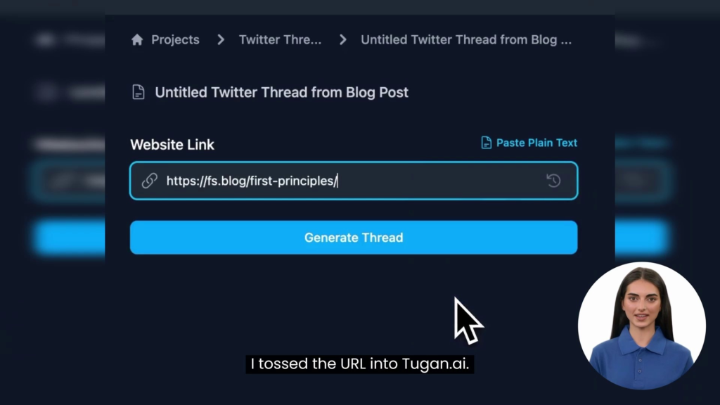 tugan ai tweet generator