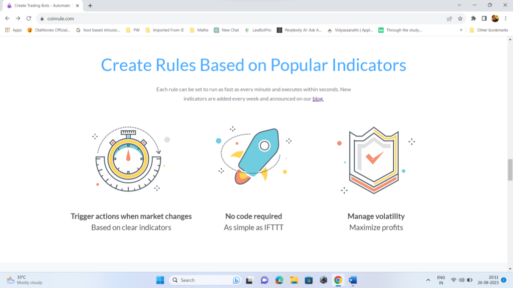  coinrule ai trader bot indicators