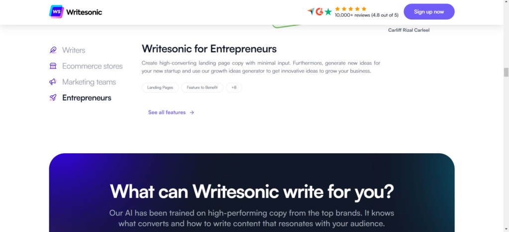 writesonic ai for entrepreneurs