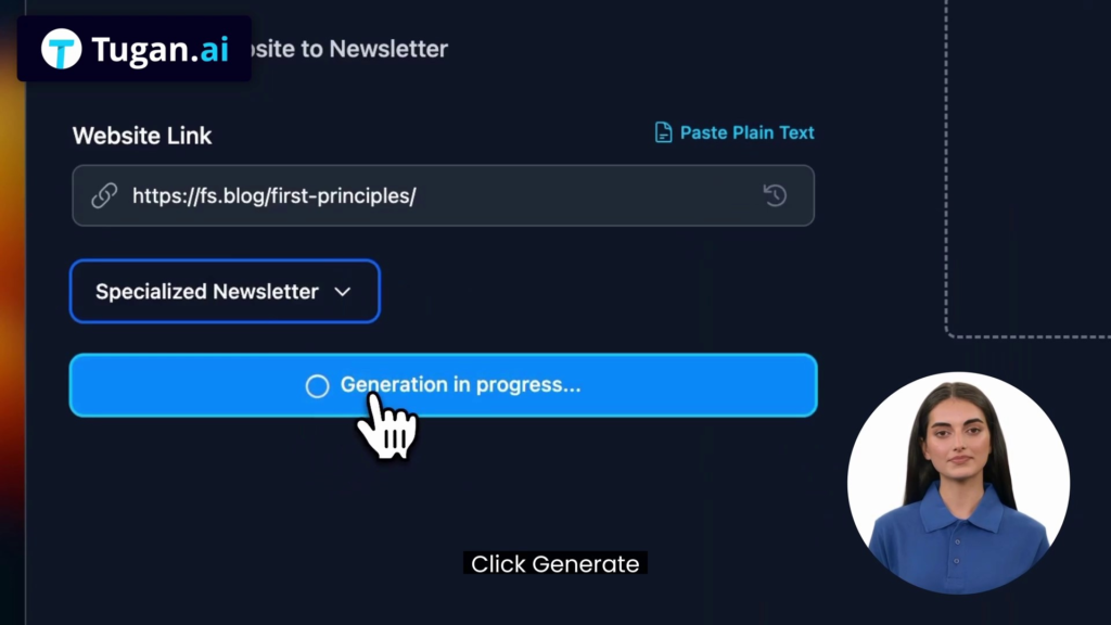 tugan ai Newsletter generation