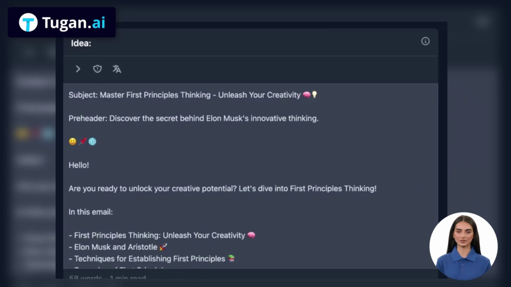 tugan ai Newsletter generation